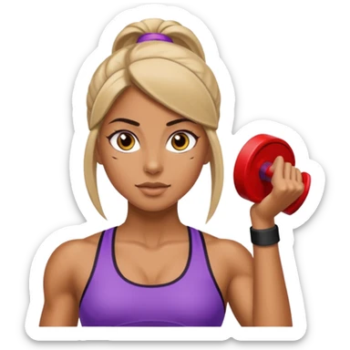 fitness girl, dark eyes sticker