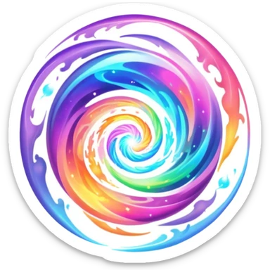 magical portal with swirling colors and mystical energy sticker
