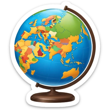 a globe with europe in the middle sticker