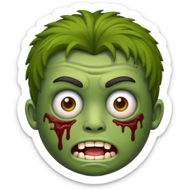 Faça um emoji de zombie menino com cabelo cacheado sticker