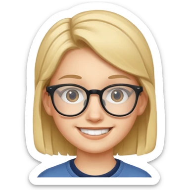 Glasses Wearing Teen sticker