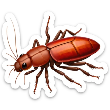 cockroach with "RED" written on its back sticker