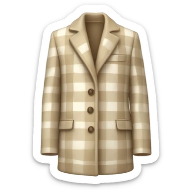 beige and white checkered coat sticker