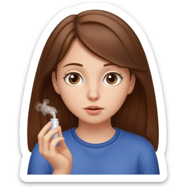 brown haired girl who smells sticker