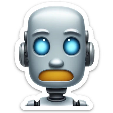 Robot unhappy sticker