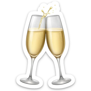 Champagne glasses clinking in celebration sticker