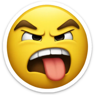 Angry yellow emoji but he is give a kiss sticker