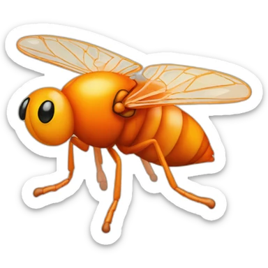 fly orange bird sticker