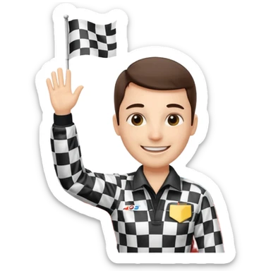 SONO UN DIRETTORE DI GARA AUTO E SBANDIERO CON LA BANDIERA A SCACCHI PUOI GENERARE MENTRE SBANDIERO AUTO   E LE AUTO? sticker