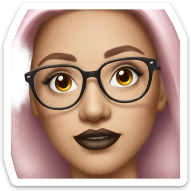 Hyper realistic makeup vanity with glasses  sticker