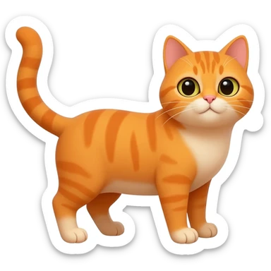 cat orange sticker