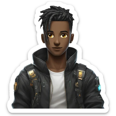 gamer men anime cyberpunk sticker