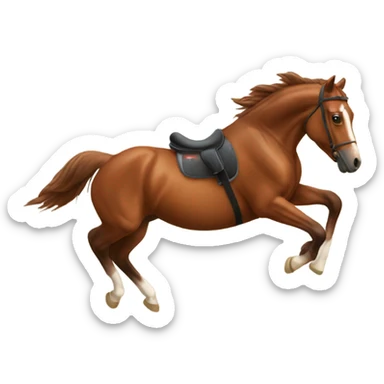 Jumping brown horse sticker
