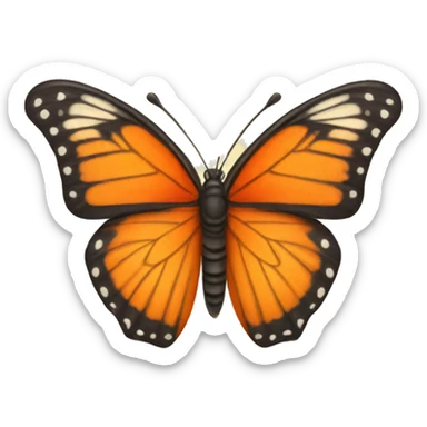 Orange butterfly sticker