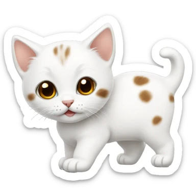 white kitten with little brown spots sticker