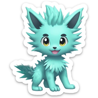 Anthro Scalie Spiky Cool Edgy Magical Shiny Colorful Pastel Sparkle Kemono-style Chibi Fantasy-Animal-Fakémon-Pokémon-Hybrid Fur Sona Aesthetic Full Body sticker