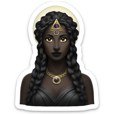 Hekate goddess of the night and magic- triple goddess black sticker