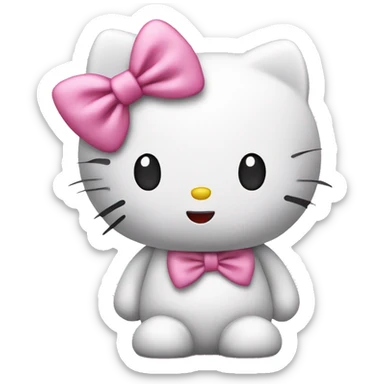 Hello Kitty blowing a kiss and has a pink bow on sticker