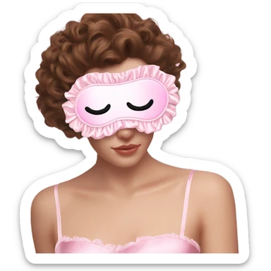 Light pink Frilly satin sleep mask no eyes sticker