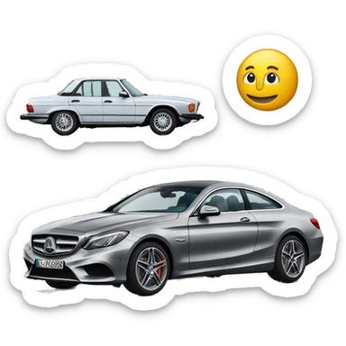 Une mercedes à côté d'une bmw sticker