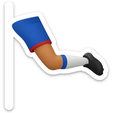 Isolate and show only the footballer's leg in the same style as the original image, with no background. sticker