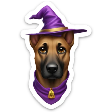 malinois dog with wizard  sticker