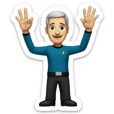 Jews doing the Star Trek I come in peace hand sign sticker