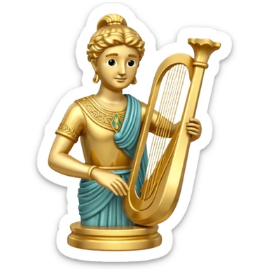 musician statue gold sticker