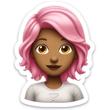 portrait of pink haired girl sticker
