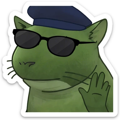 Cat with sunglasses sticker