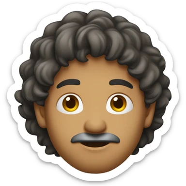 indian man in blue t shirt, he is pale. he has no beard. head profile. wavy hair  sticker