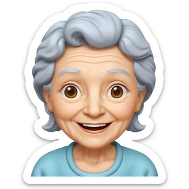 Happy Granny face 3d sticker