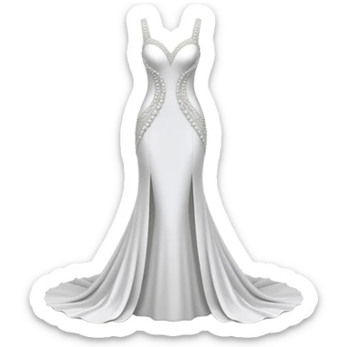 Hyper Realistic ornate 
Minimalistic diamonds and peals sheath Wedding dress displays sticker