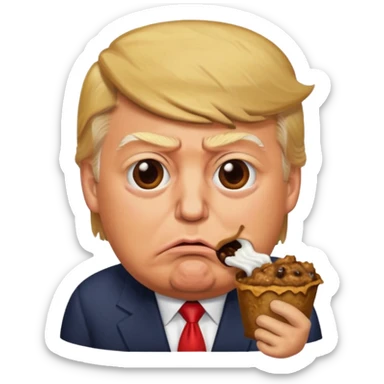 Trump eating shit sticker