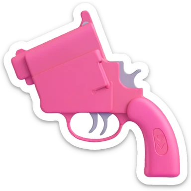 Pink heart gun sticker