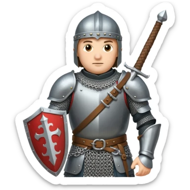 A medieval knight with a belly too big for his armor sticker