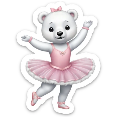 Polar bear dresses as a ballerina  sticker