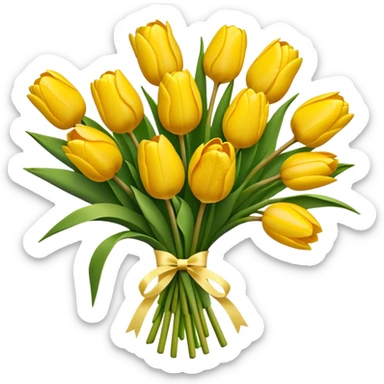 Bouquet of yellow tulips sticker