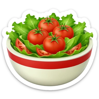 salad bowl with lettuce and 2 chopped tomatoes sticker
