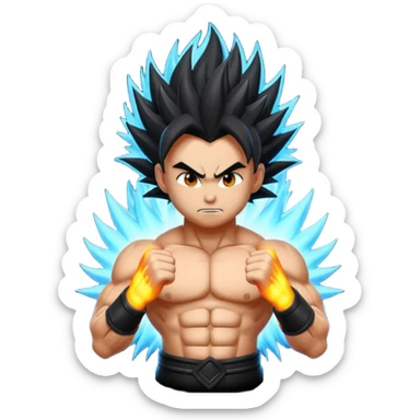 Black super saiyan small emoji sticker
