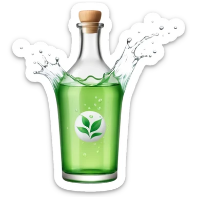 soju bottle with splash effect sticker