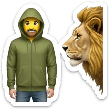 Lion met un cagoule sticker