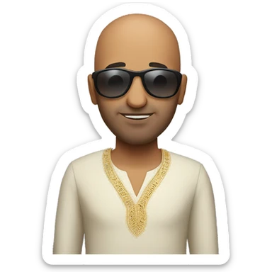 Bald indian guy with sunglasses  sticker