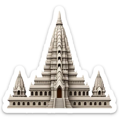 Cinematic Realistic Prambanan Temple Landmark Emoji, depicted as an ornate Hindu temple complex rendered with lifelike detail and dramatic, historical lighting. sticker