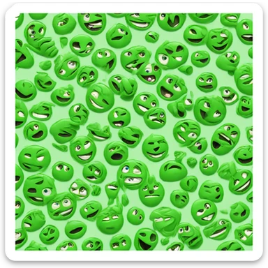 symbol that says GG in green comic font sticker