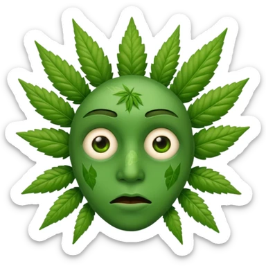 Emoji cansado mariguano sticker