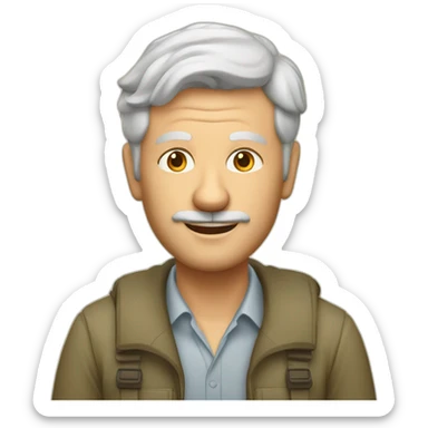 male mid-aged german expat with Halbglatze in vietnam sticker