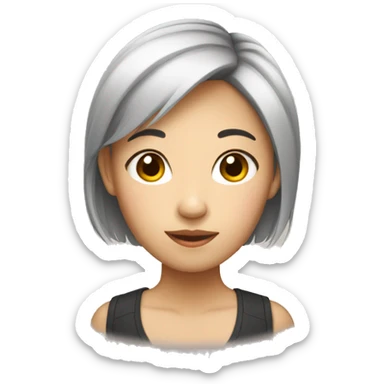 Asian girl with short hair sticker