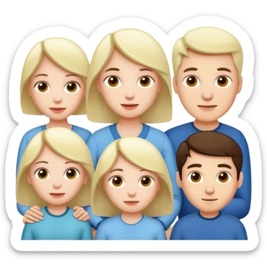 Pale skin family of 6 sticker