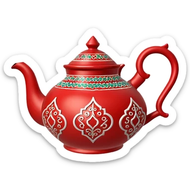 moroccan style ornamented teapot red sticker